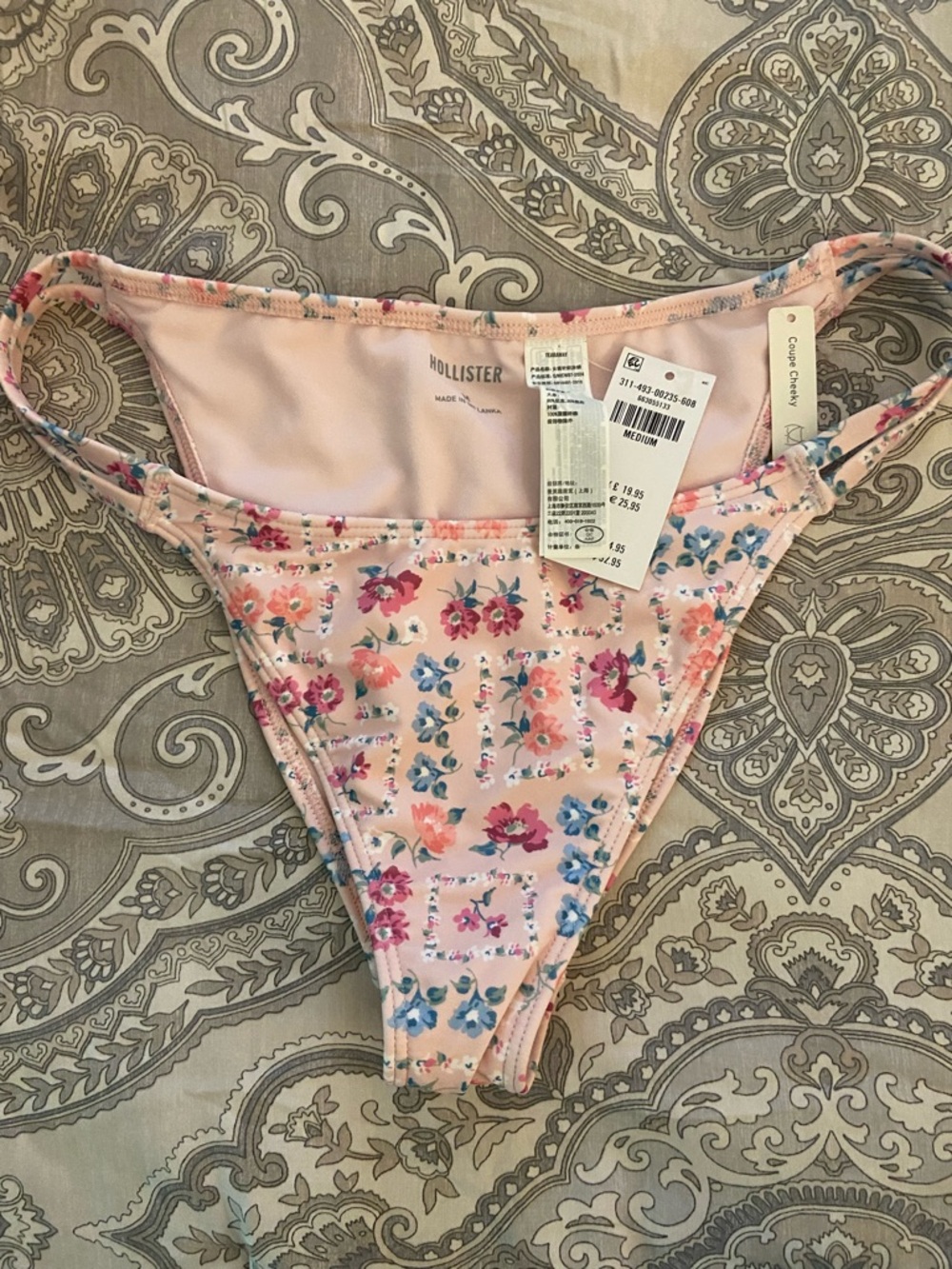 Hollister Light Pink Floral Bikini Bottoms